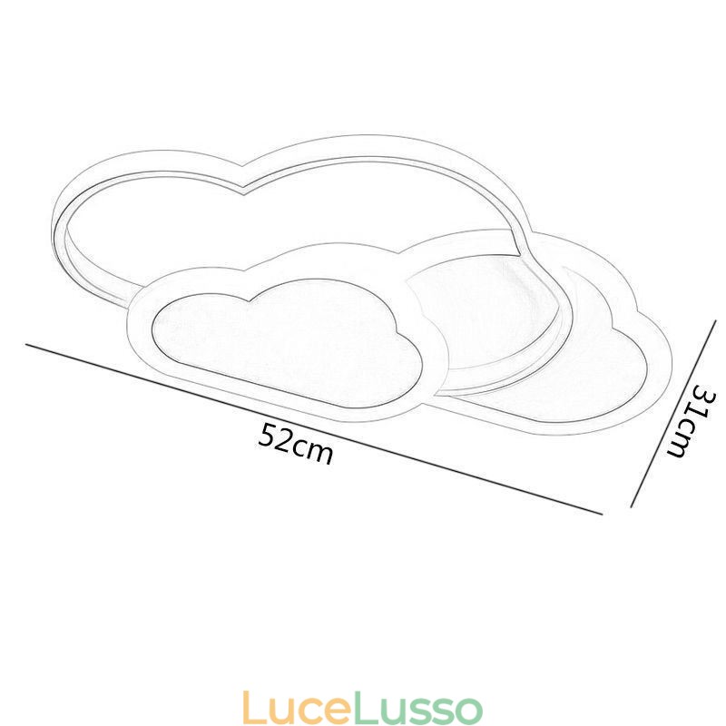 Moderne luci acriliche creative a forma di nuvola, plafoniera a filo