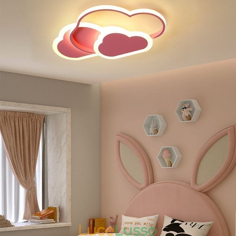 Moderne luci acriliche creative a forma di nuvola, plafoniera a filo