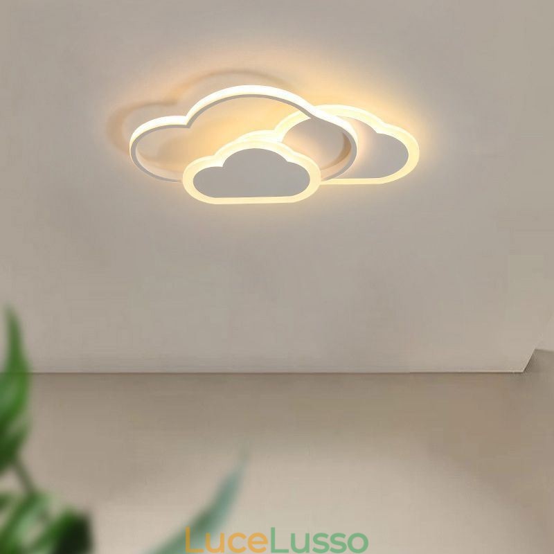 Moderne luci acriliche creative a forma di nuvola, plafoniera a filo