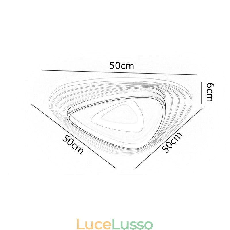 Lampada da soffitto a soffitto a triangolo con montaggio a filo
