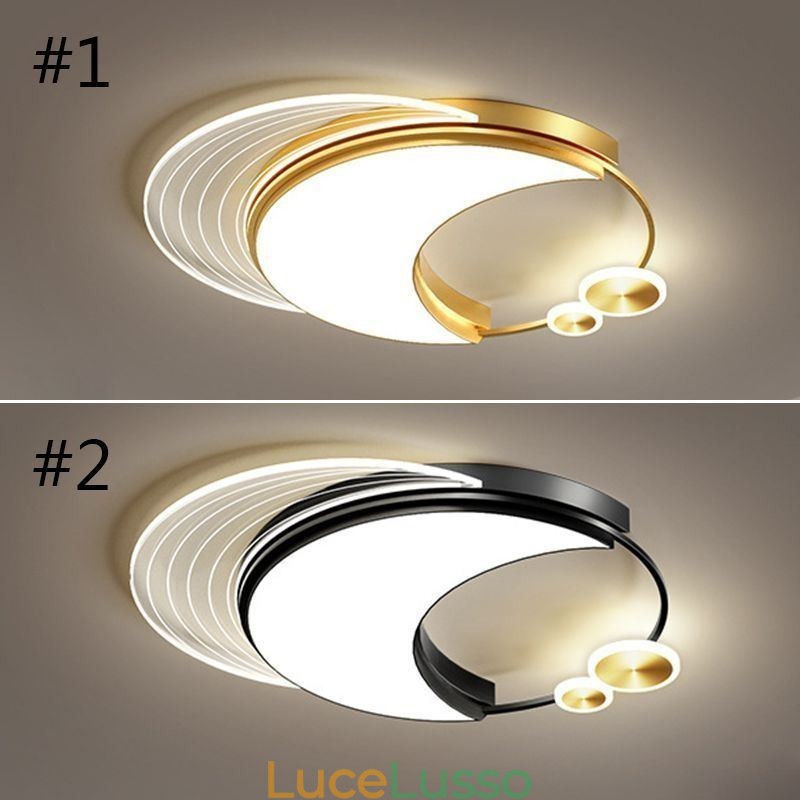 Plafoniera dimmerabile moderna da incasso a forma di luna 36W