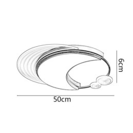 Plafoniera dimmerabile moderna da incasso a forma di luna 36W