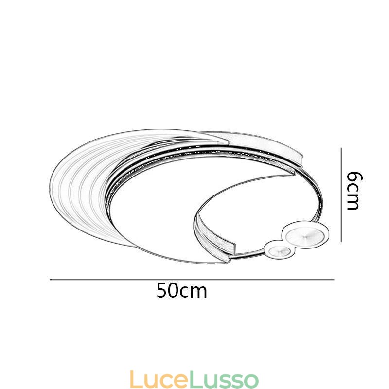 Plafoniera dimmerabile moderna da incasso a forma di luna 36W
