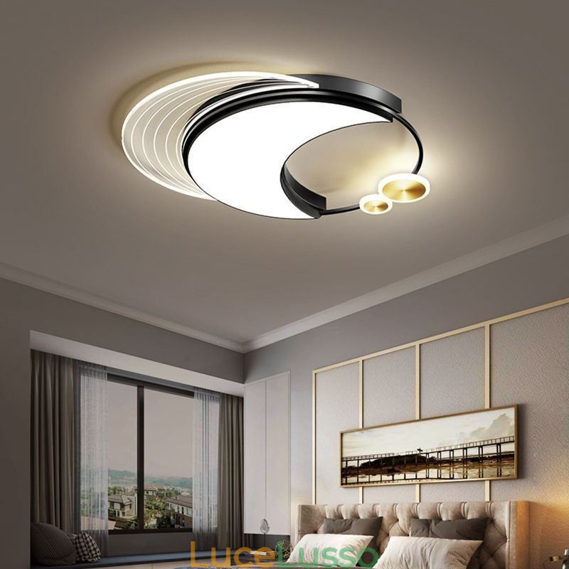 Plafoniera dimmerabile moderna da incasso a forma di luna 36W
