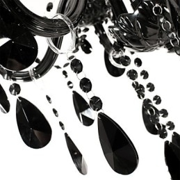 Lampadario Cristallo Nero Moderno 6 Luci