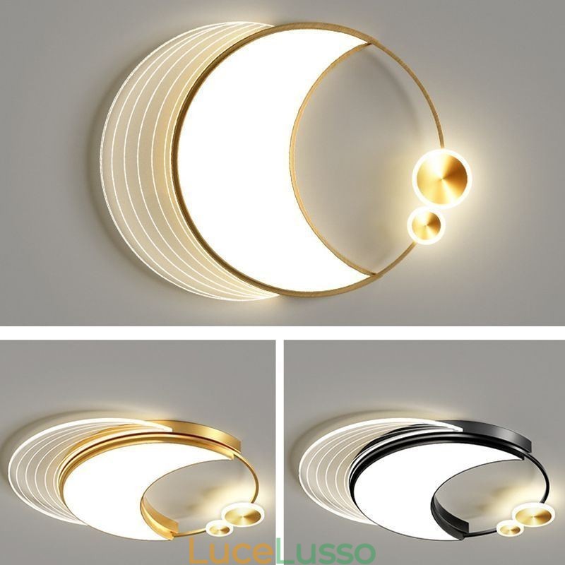 Plafoniera dimmerabile moderna da incasso a forma di luna 36W