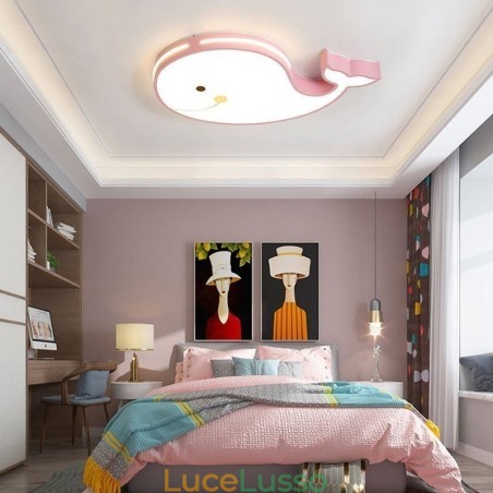 Lampada da soffitto dimmerabile con motivo a delfino, lampada da soffitto creativa per bambini Lampada da soffitto dimmerabile con motivo a delfino, lampada da soffitto creativa per bambini
