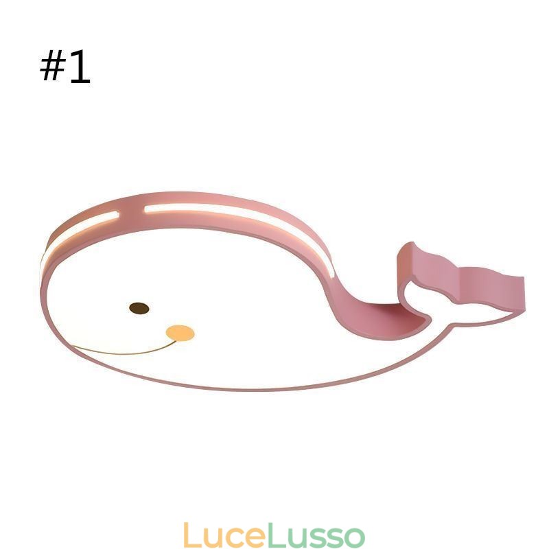 Lampada da soffitto dimmerabile con motivo a delfino, lampada da soffitto creativa per bambini