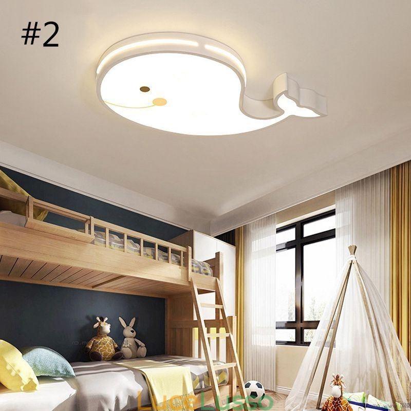 Lampada da soffitto dimmerabile con motivo a delfino, lampada da soffitto creativa per bambini
