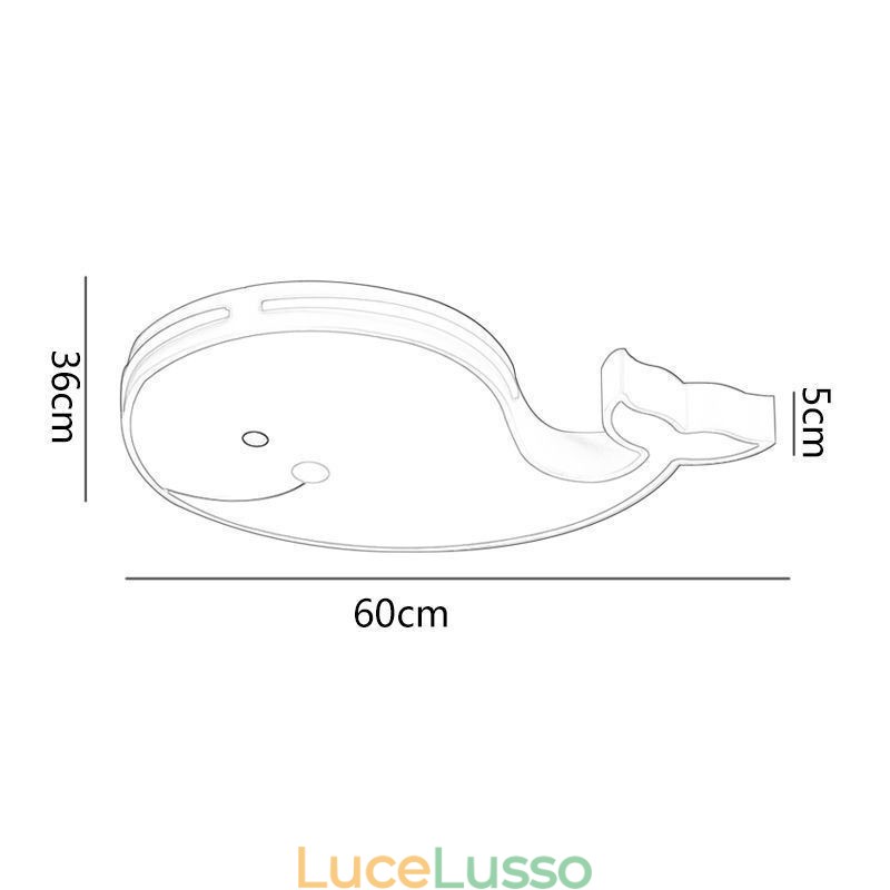 Lampada da soffitto dimmerabile con motivo a delfino, lampada da soffitto creativa per bambini