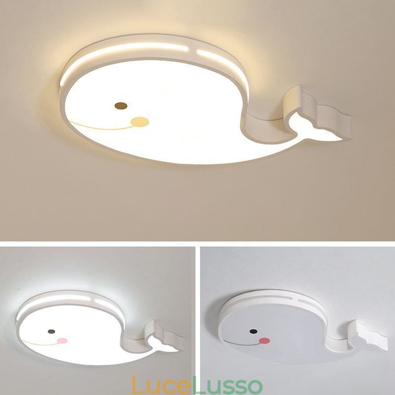 Lampada da soffitto dimmerabile con motivo a delfino, lampada da soffitto creativa per bambini