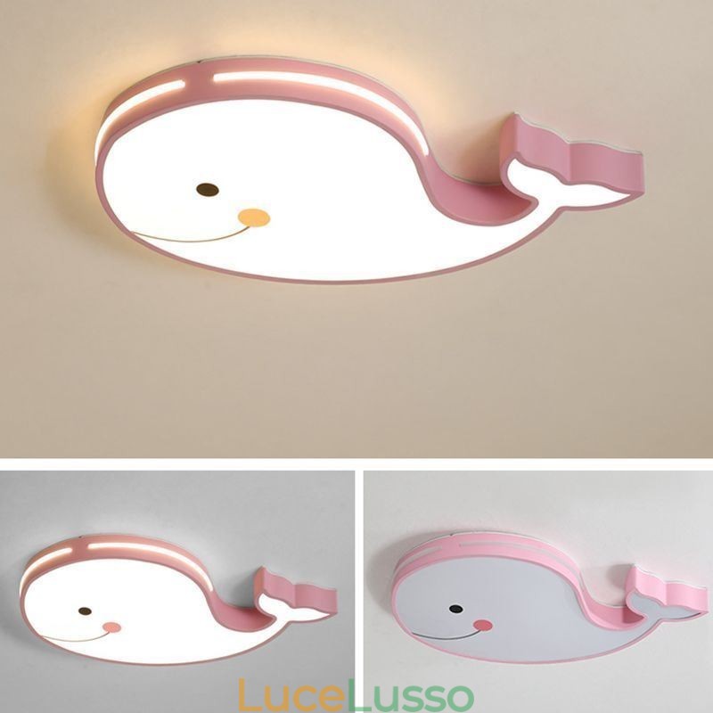 Lampada da soffitto dimmerabile con motivo a delfino, lampada da soffitto creativa per bambini