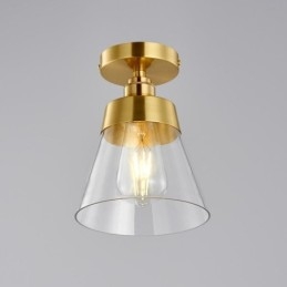 Plafoniera moderna in vetro a filo 1 luce finitura ottone