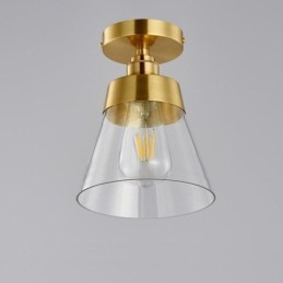 Plafoniera moderna in vetro a filo 1 luce finitura ottone