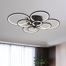 Lampada da soffitto dimmerabile moderna con anello circolare, montaggio a filo