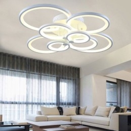 Lampada da soffitto dimmerabile moderna con anello circolare, montaggio a filo
