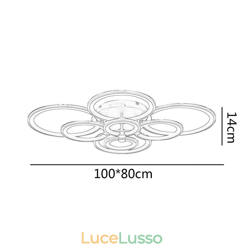 Lampada da soffitto dimmerabile moderna con anello circolare, montaggio a filo
