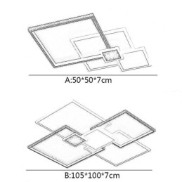 Plafoniera quadrata da soffitto a filo