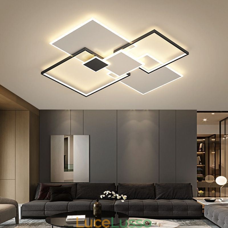 Plafoniera quadrata da soffitto a filo