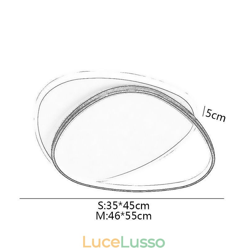 Plafoniera a doppio triangolo da montare a filo