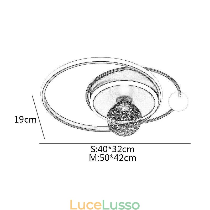 Plafoniera decorativa da soffitto a filo