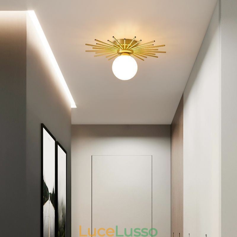 Lampada da soffitto moderna a 1 luce con montaggio a filo, lampada da soffitto a globo