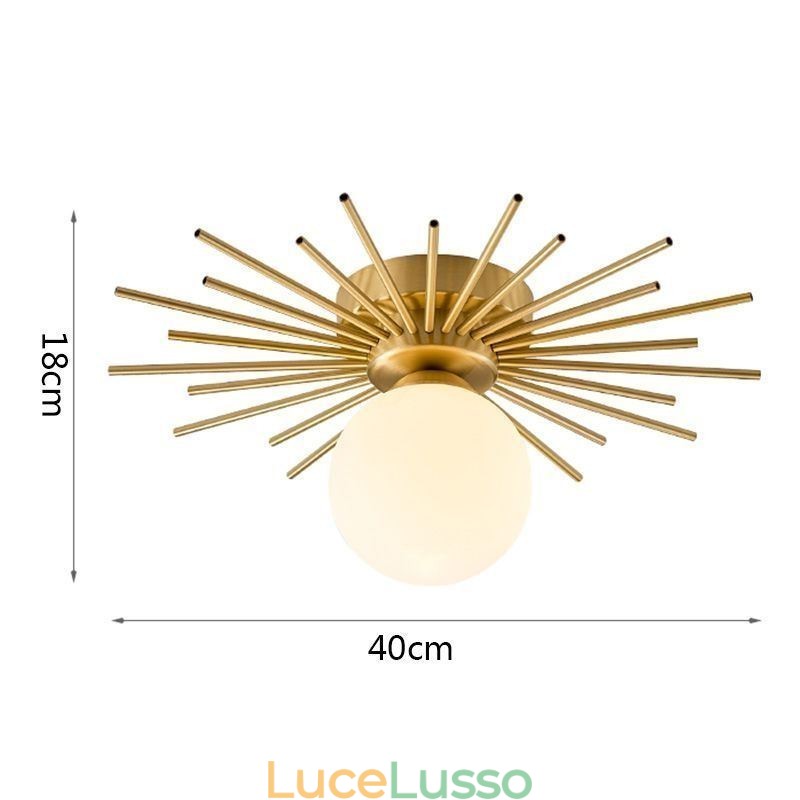 Lampada da soffitto moderna a 1 luce con montaggio a filo, lampada da soffitto a globo