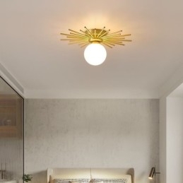 Lampada da soffitto moderna a 1 luce con montaggio a filo, lampada da soffitto a globo