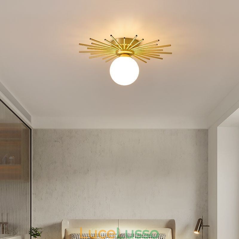 Lampada da soffitto moderna a 1 luce con montaggio a filo, lampada da soffitto a globo