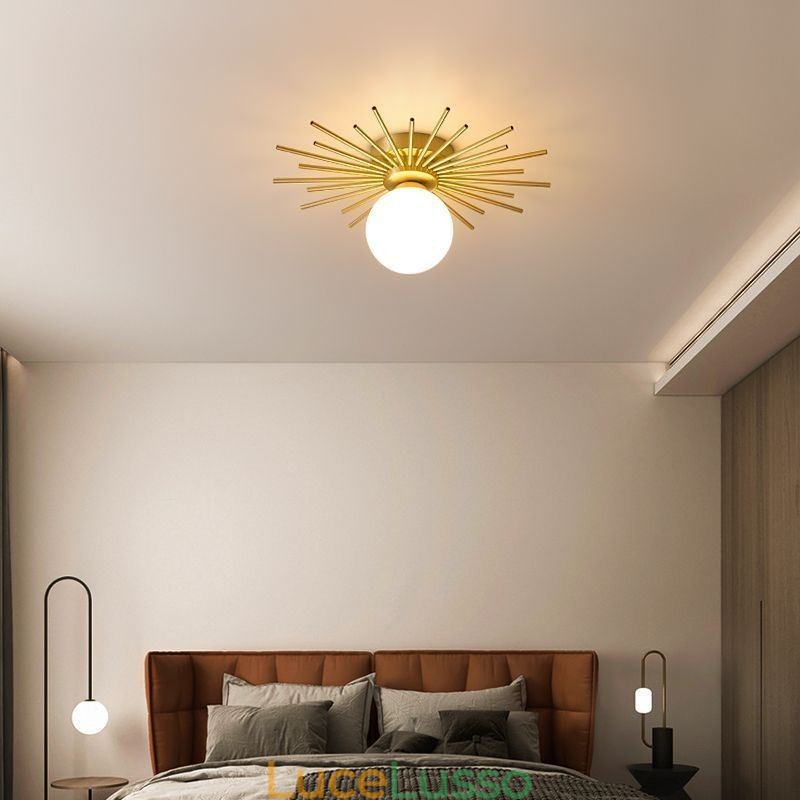 Lampada da soffitto moderna a 1 luce con montaggio a filo, lampada da soffitto a globo