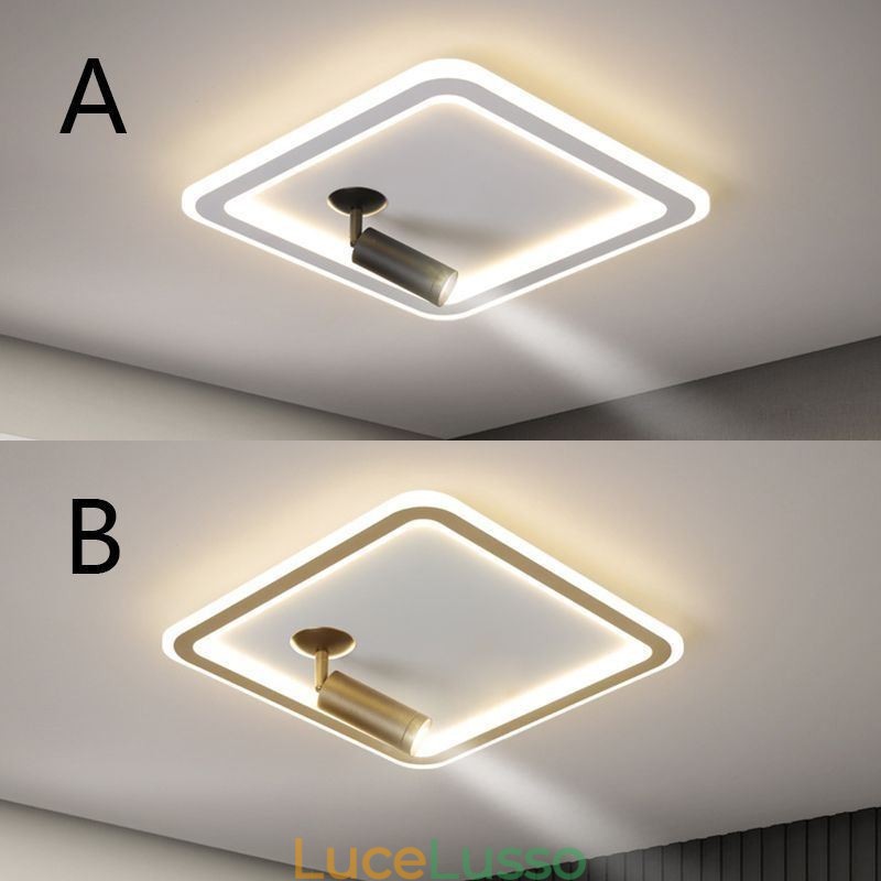 Faretto da soffitto quadrato a filo in acrilico