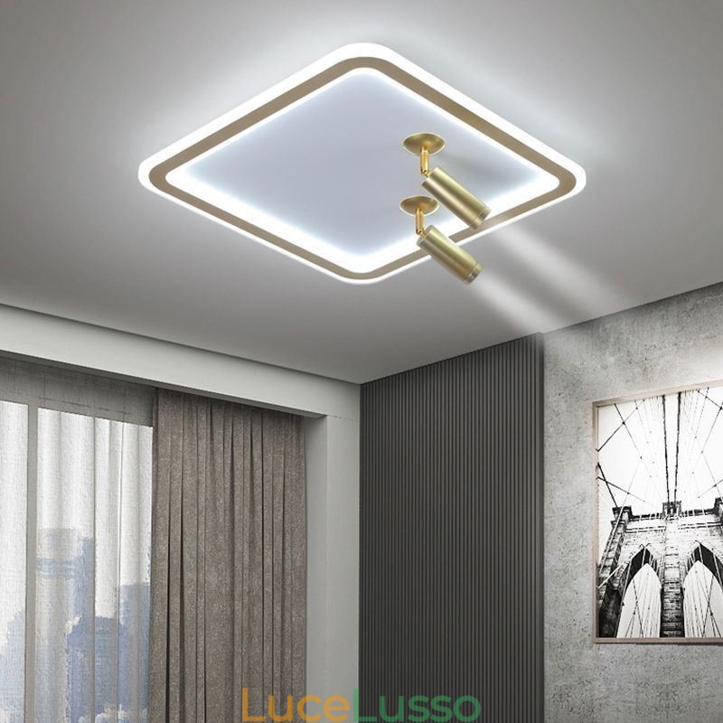 Faretto da soffitto quadrato a filo in acrilico