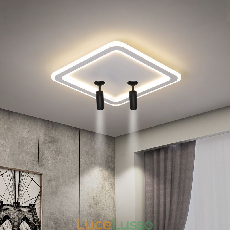 Faretto da soffitto quadrato a filo in acrilico