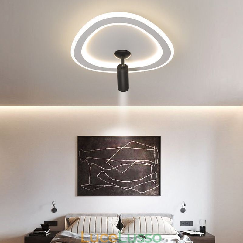 Faretto da soffitto in acrilico a forma di triangolo con montaggio a filo