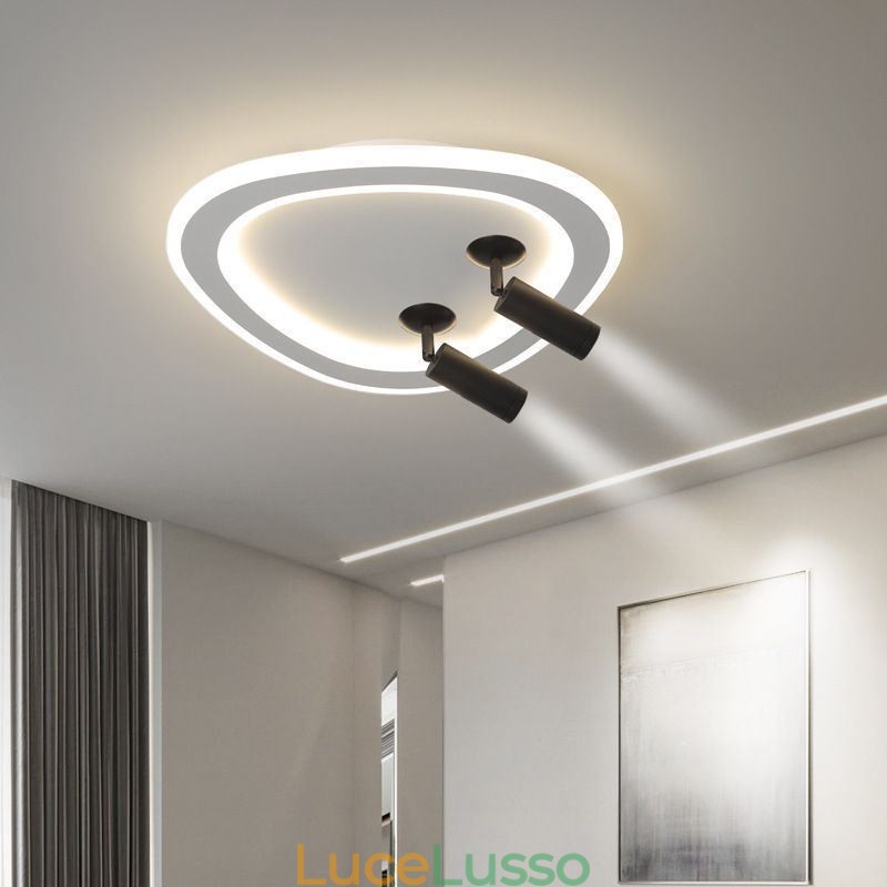 Faretto da soffitto in acrilico a forma di triangolo con montaggio a filo
