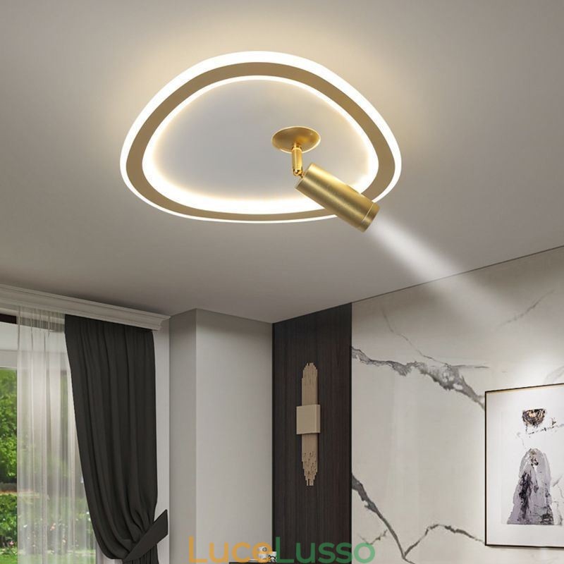 Faretto da soffitto in acrilico a forma di triangolo con montaggio a filo