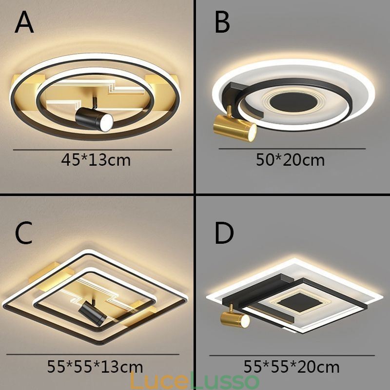 Faretto da soffitto geometrico in acrilico da montare a filo