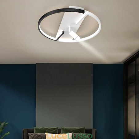 Lampada da soffitto Faretto in acrilico bianco e nero Lampada da soffitto Faretto in acrilico bianco e nero