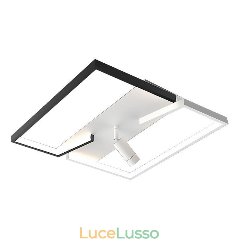 Lampada da soffitto Faretto in acrilico bianco e nero
