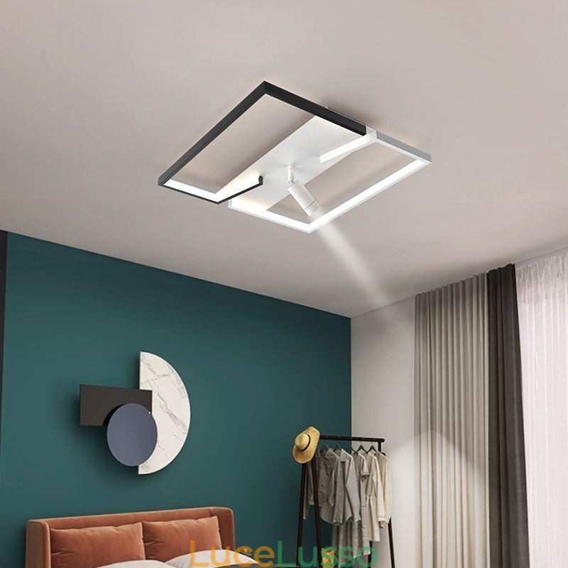 Lampada da soffitto Faretto in acrilico bianco e nero
