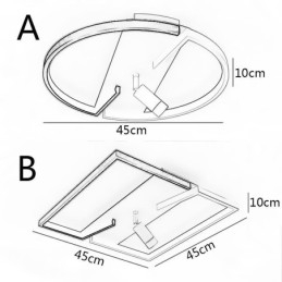 Lampada da soffitto Faretto in acrilico bianco e nero