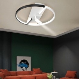 Lampada da soffitto Faretto in acrilico bianco e nero