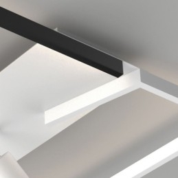 Lampada da soffitto Faretto in acrilico bianco e nero