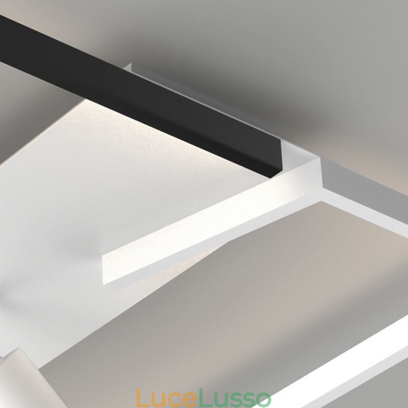 Lampada da soffitto Faretto in acrilico bianco e nero