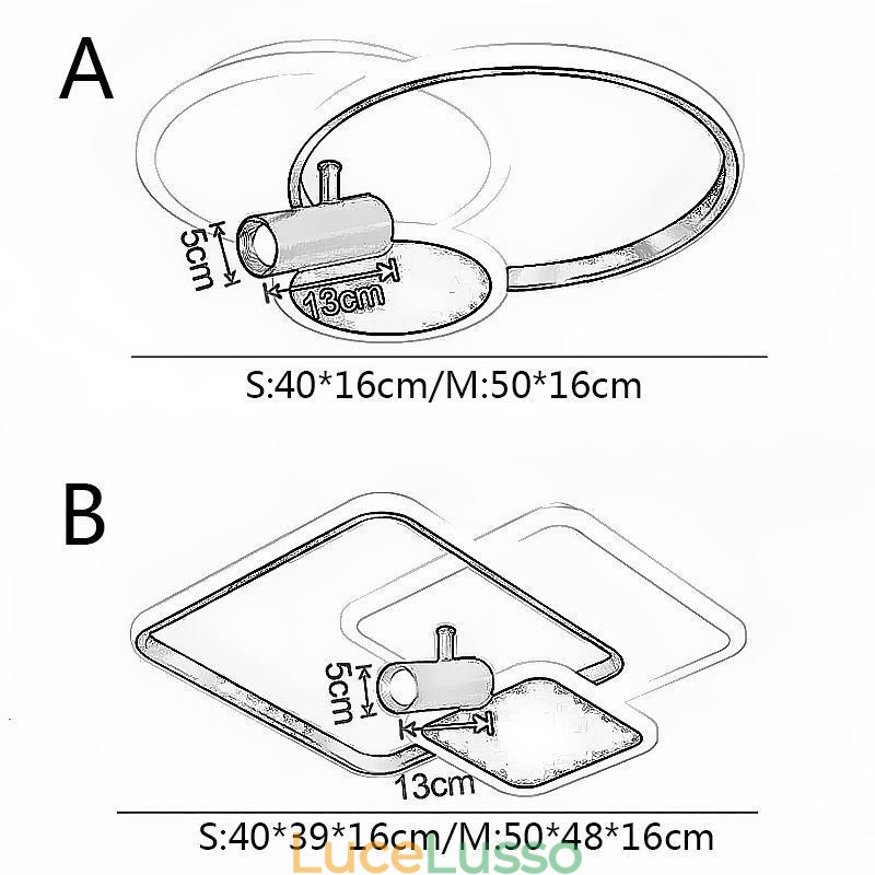Lampada da soffitto creativa in acrilico con faretto a filo