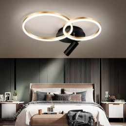 Lampada da soffitto con faretto ad anello Halo in oro spazzolato