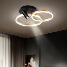 Lampada da soffitto con faretto ad anello Halo in oro spazzolato