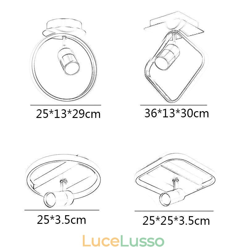 Lampada da soffitto in acrilico, faretto decorativo minimalista