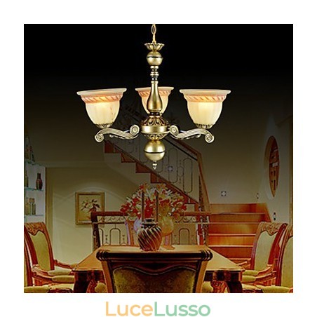 Lampadario Tre Luci Bronzo Europeo Retro Classico Lampadario Tre Luci Bronzo Europeo Retro Classico