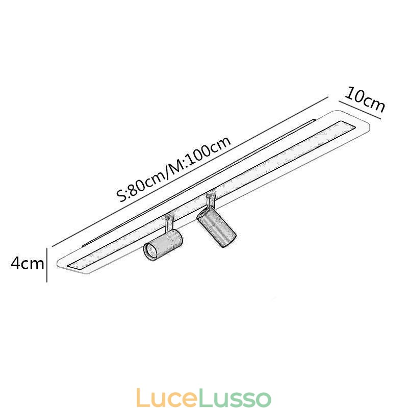 Faretto da soffitto in acrilico lineare da montare a filo